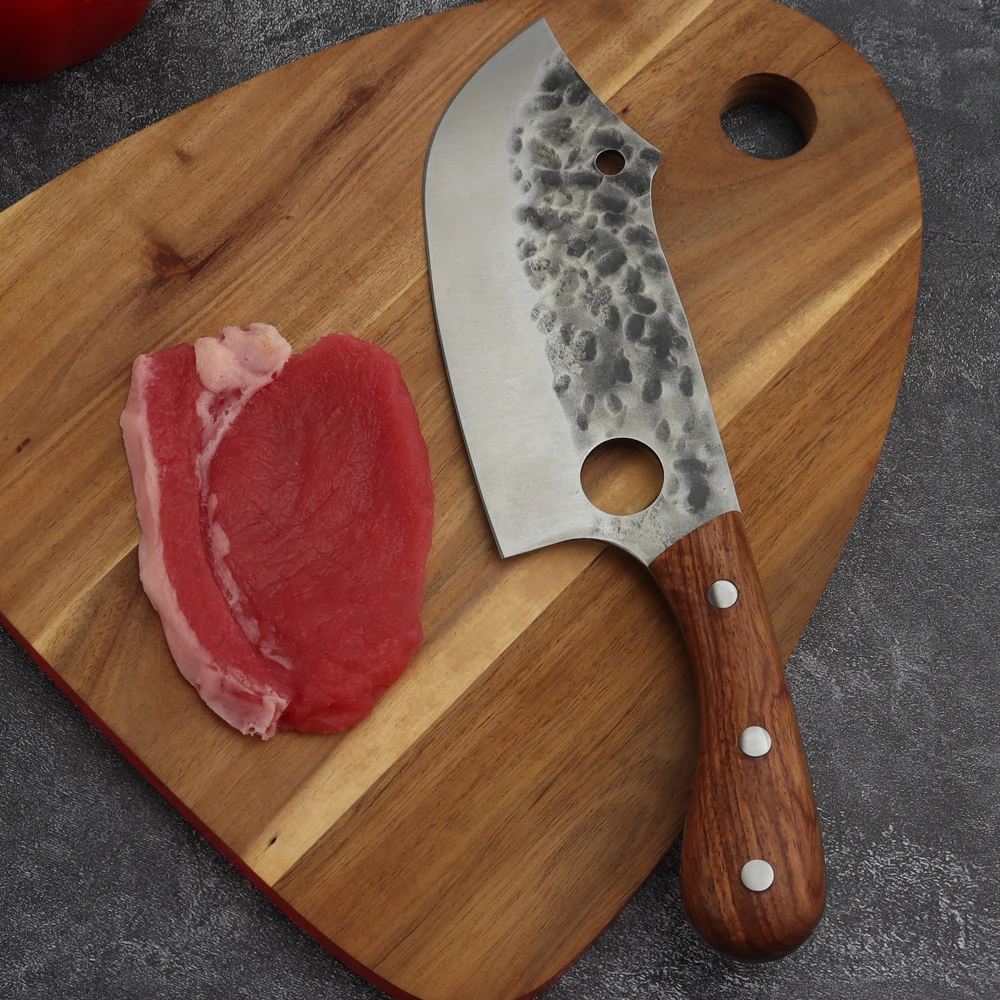 KITCHENCARE cleaver kitchen knife wood wholesale boning butcher knife with sheath