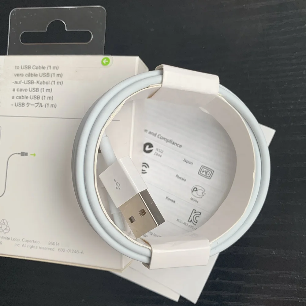  Оптовая продажа usb-кабель для Apple iPhone с оригинальной новой упаковочной коробкой зарядный Дата-кабель 6 7 X