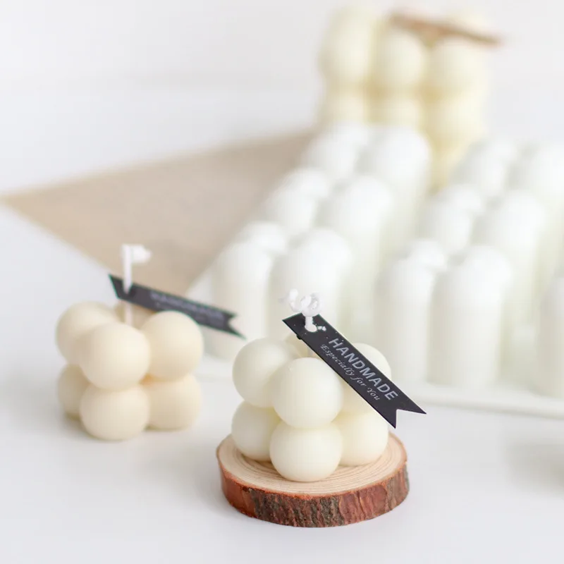 Spherical Cube Candle Mold 3d Bubble Injection Rectangle Taper Candle Molds  Cube Candle Silicone