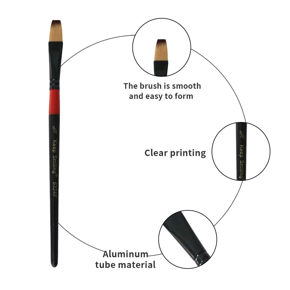 Keep Smiling 5pcs Fine Nylon Hair Artist Watercolor Paint Brush Set Painting Supplier