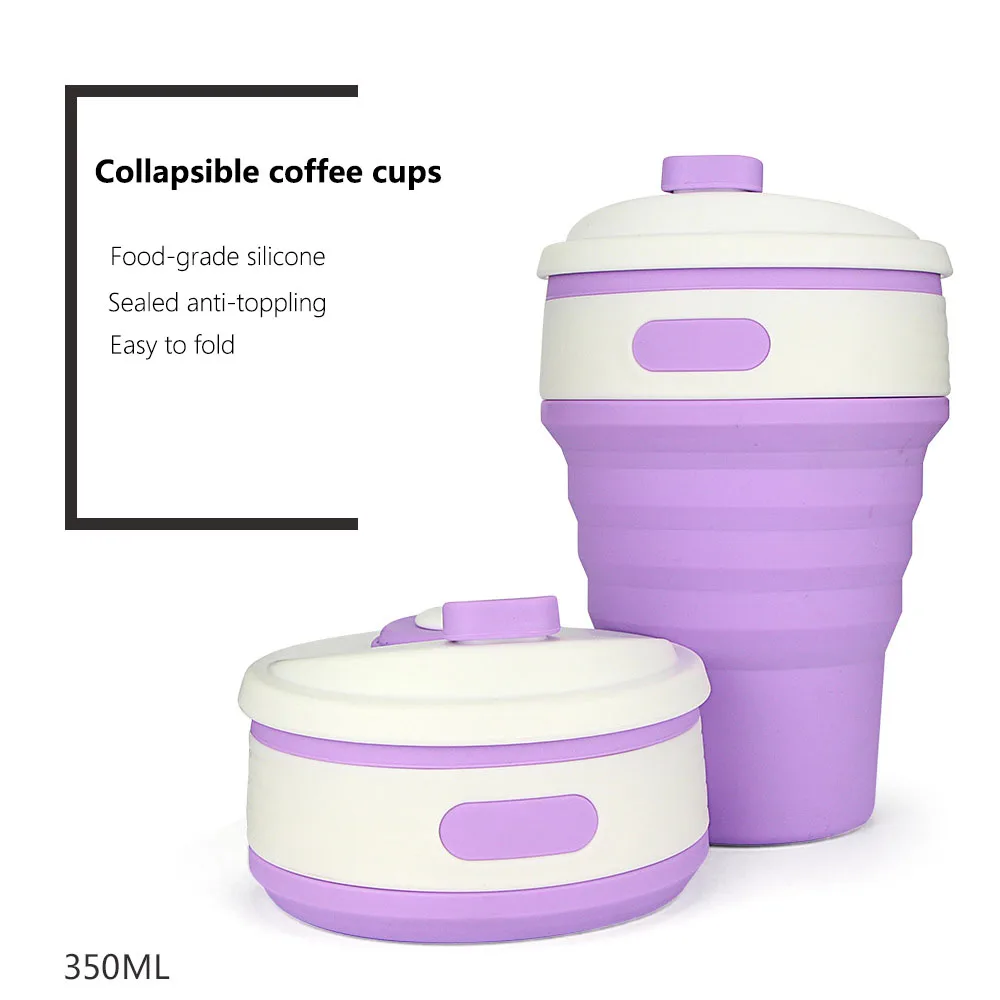 Folding Silicone Portable Tea Cup Foldable Reusable Water Bottle Travel Ecofriendly Mugs Coffee Cup Tour Camp Telescopic Sport