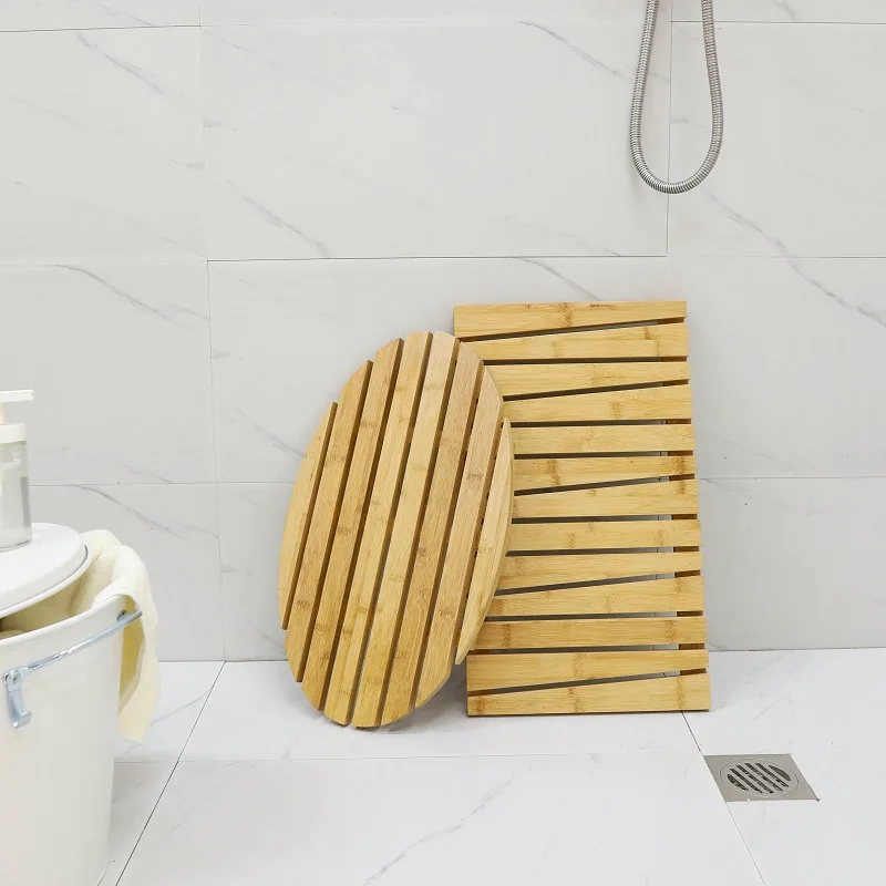 Натуральный Бамбуковый роскошный пол для душа и коврик ванной полый нескользящий ног