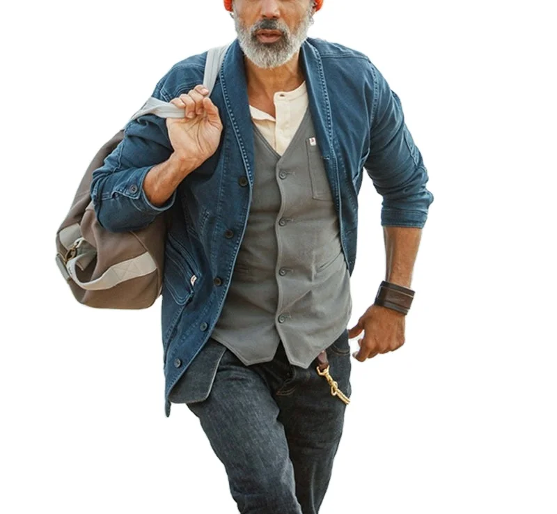 
Wholesale Spring Stylish Casual Street Pocket Blue Jeans Jacket for Men 