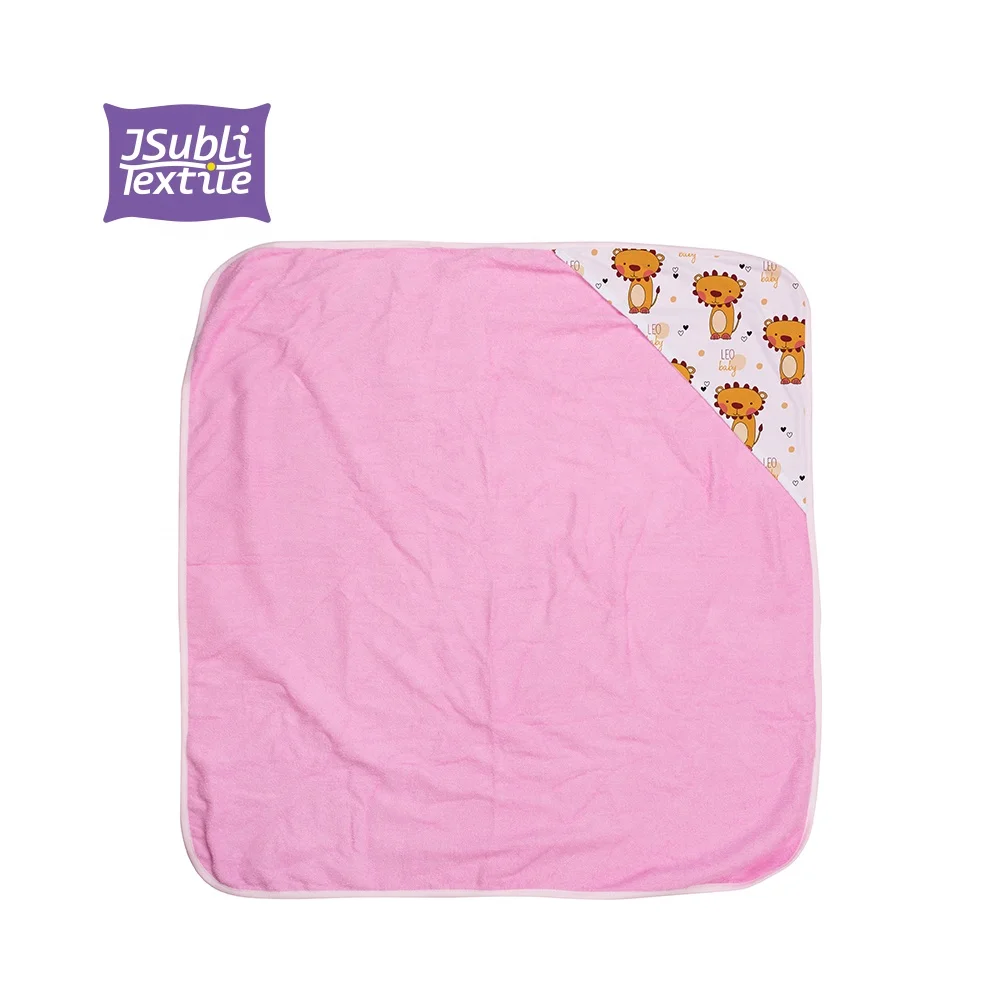 
80*80CM China GuangZhou Manufacturer custom printed Microfiber Fabric Sublimation 100% Cotton Rose Red Hooded Kids Baby Towels 