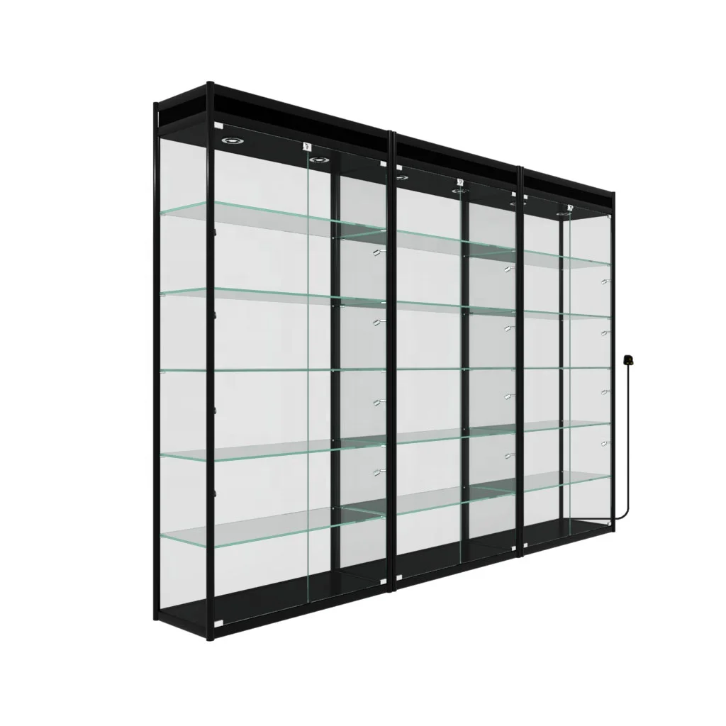 KEWAY Custom Store 70 Inch Full Vision Glass Display Cabinet showcase