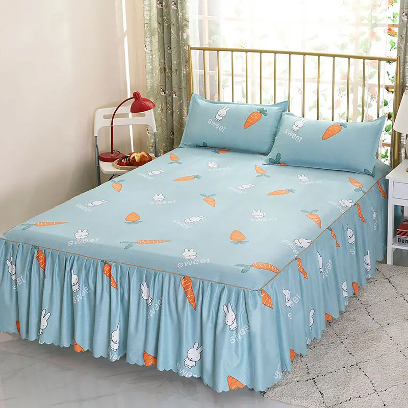 1.8*2m New Korean Version Of Bilateral Bed Skirt And Pillowcase Three-Piece Bedspread Factory Wholesale