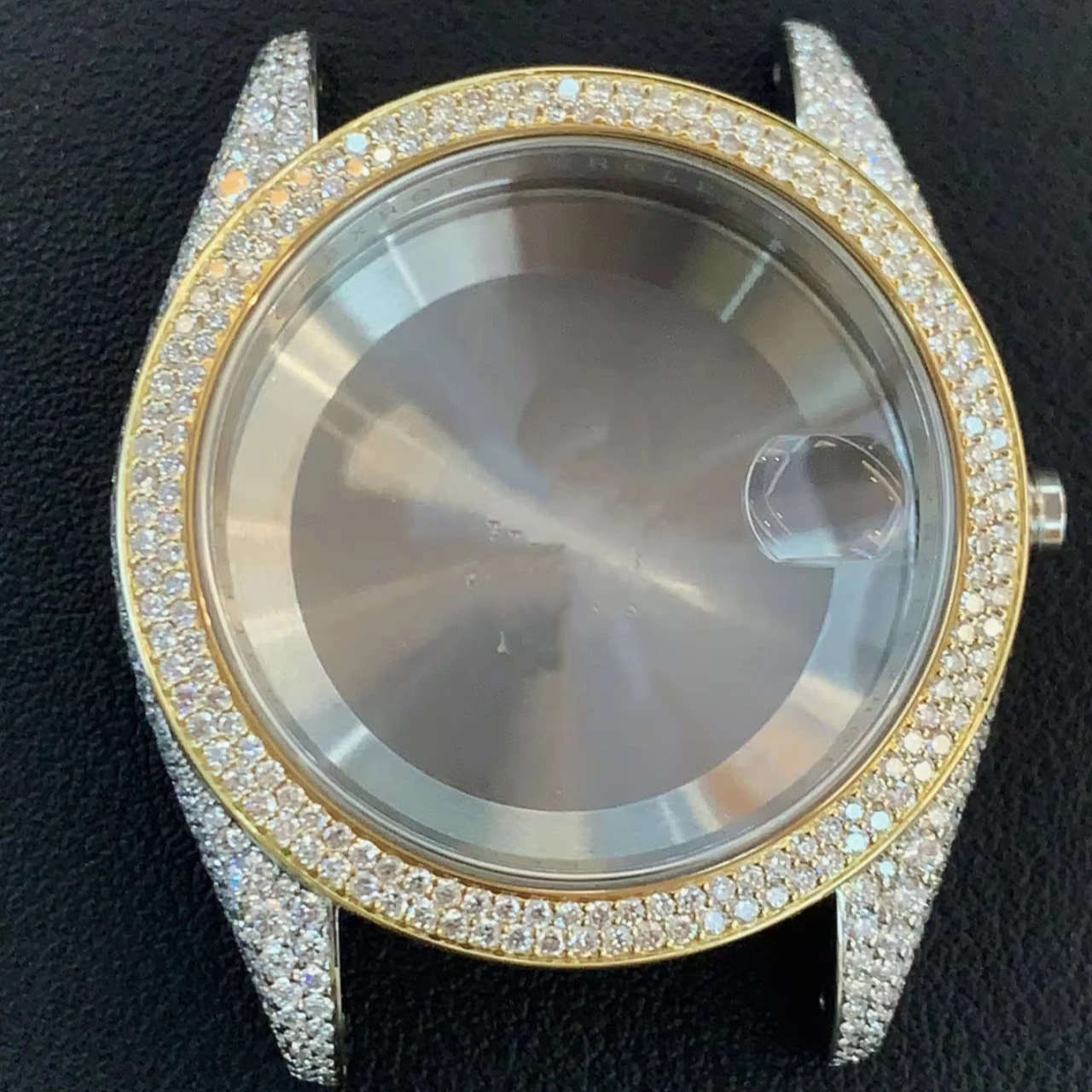 stainless steel sapphire glass cultured diamond bezel fits ETA 2836 2824 Miyota 82 series NH35 NH35A NH36 movement case parts