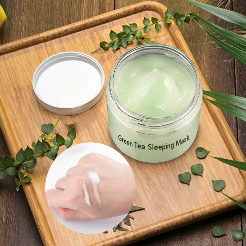 Oem Wholesale Korean Cleansing Moisturize Collagen Organic Face Cleaning Purifying Sleeping Mud Clay Green Tea Facial Mask