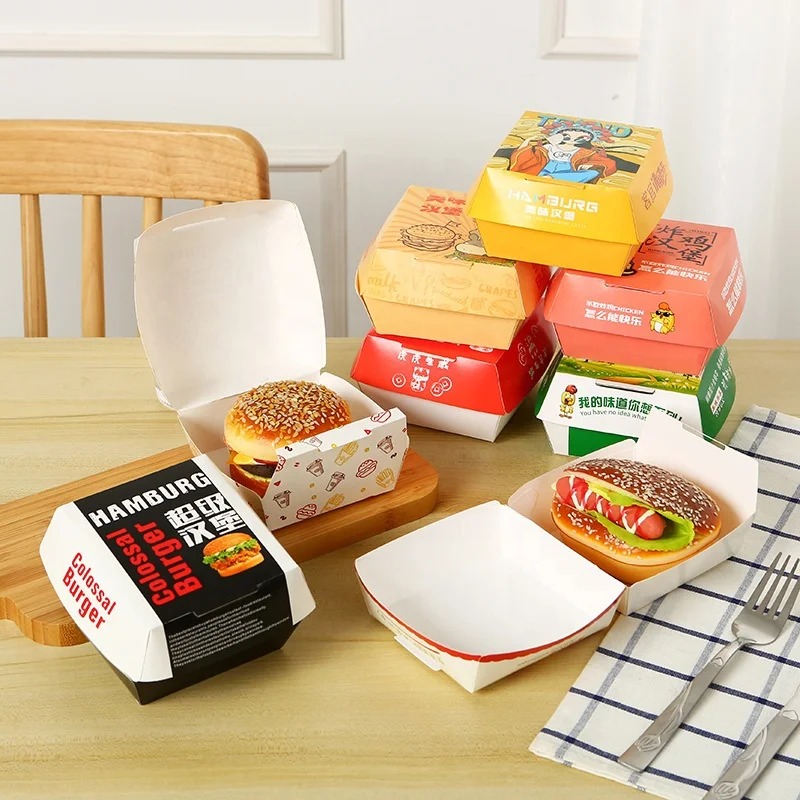 White Biodegradable Craft Fries Box Packaging Custom Print Packing Cardboard Paper Box Chicken Wings Packaging