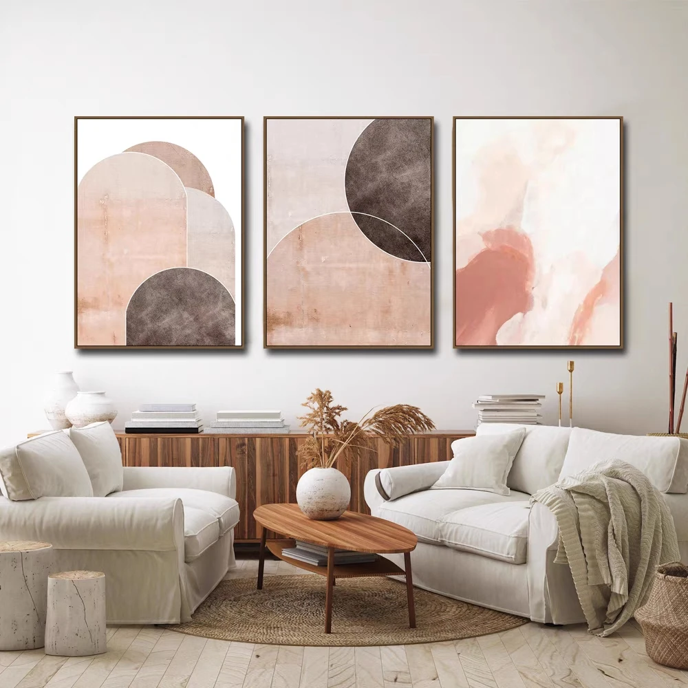 Abstract canvas print with frame  boho designs wearing flowers picture painting wall frame art prints home decor for living room