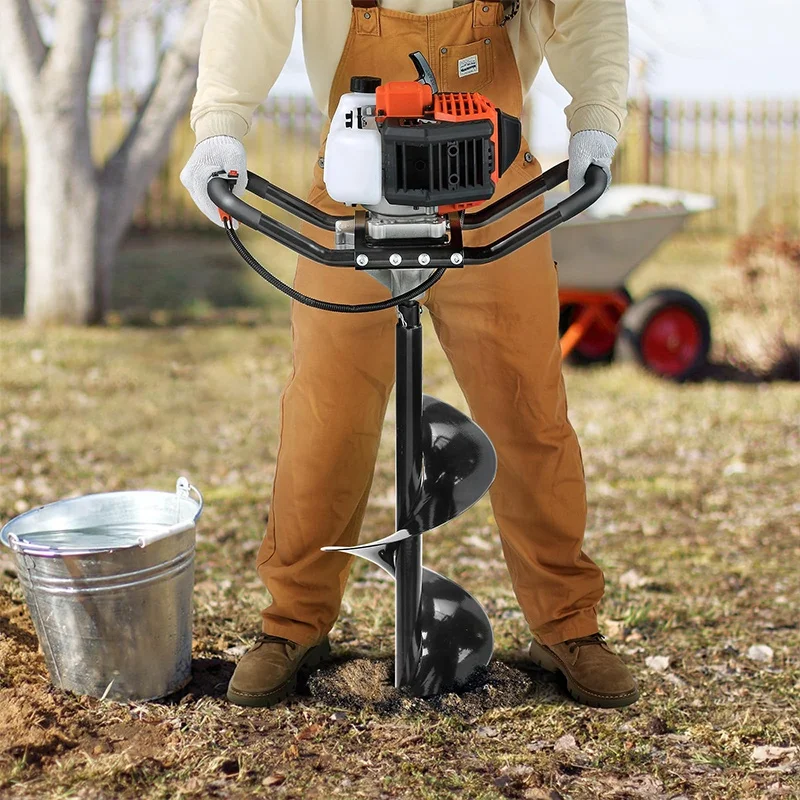 Post Hole Digger,Auger Post Hole Digger, Gas Powered Earth Digger with Earth Auger Drill Bit, for Farmland, Garden and Plant