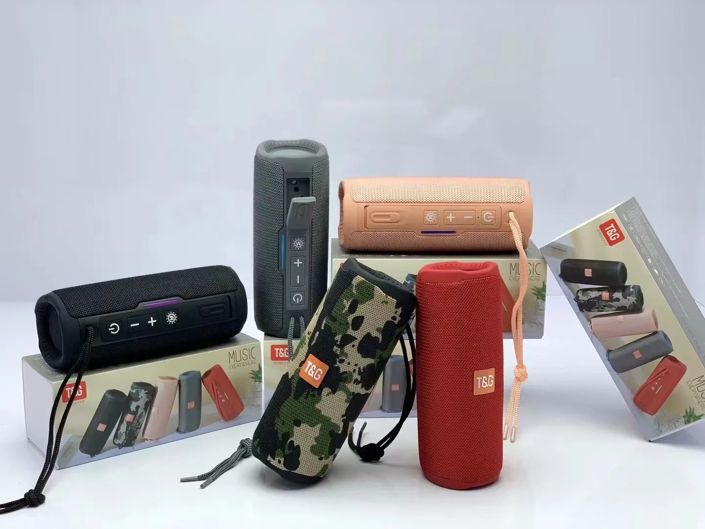 Tg-365 Sale High Quality Colorful Led Tws Rechargeable Portable Stereo BT Waterproof Surround Sound Speaker System