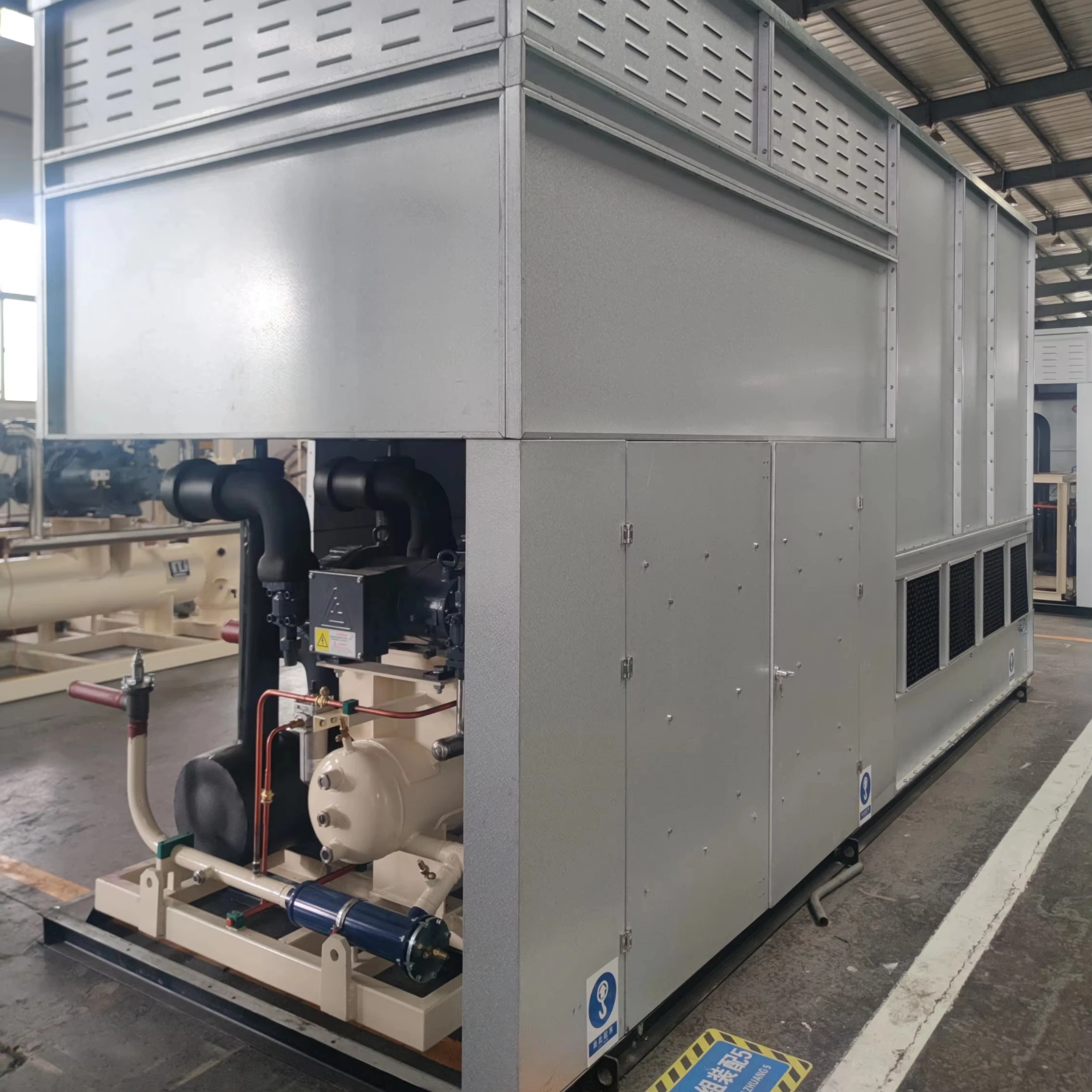 Semi-Enclosed High Temperature Condensing Units Screw Type cold room keep fresh cold storage