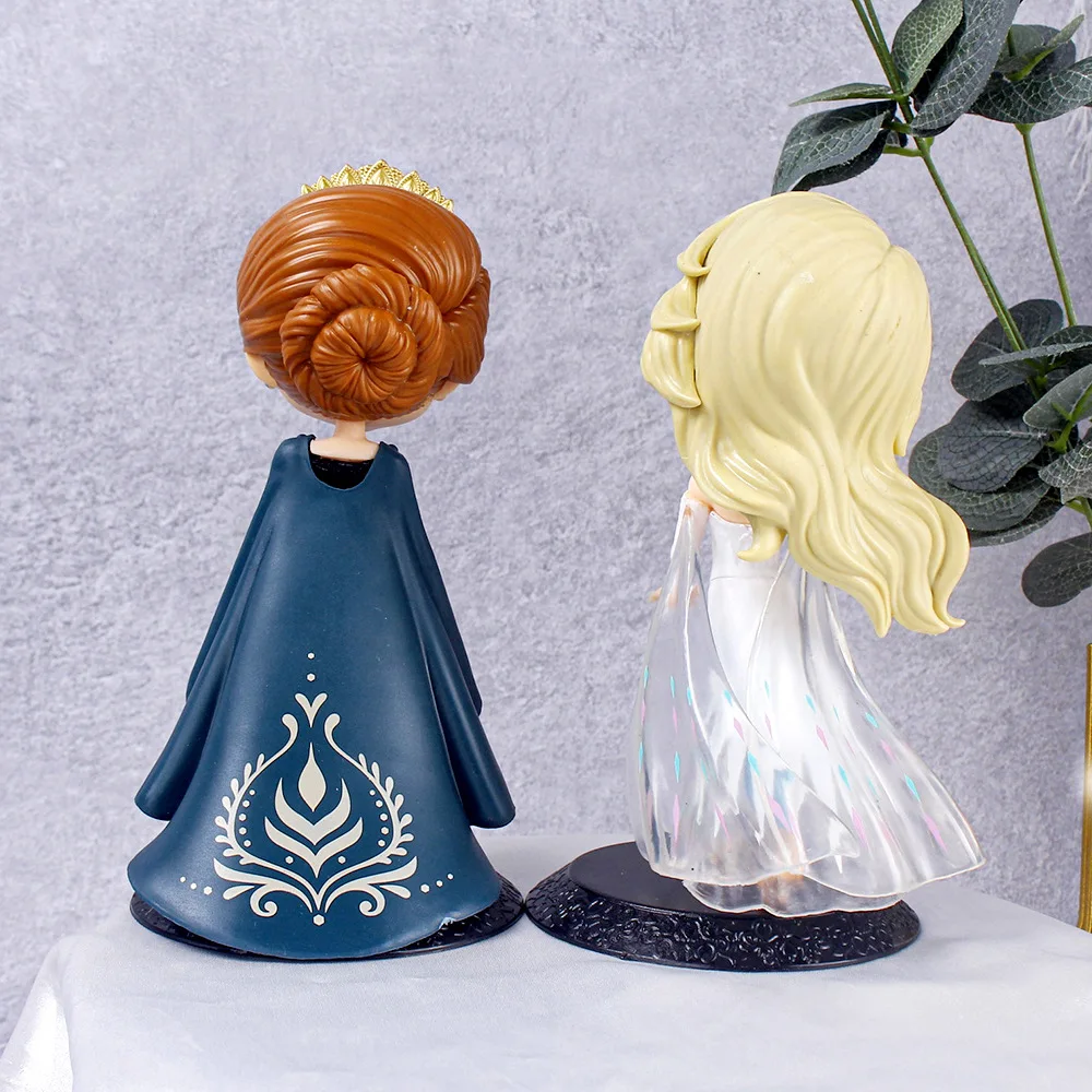 Q posket Princess action figure Gen.4 Elsa Anna doll Anime cartoon PVC figure toy for kids gift cake topper ornament