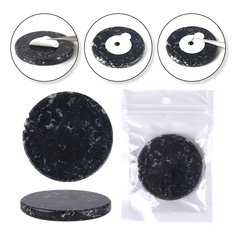 Wholesale Lash Extension Tile Glue Pad Stone Adhesive Pallet Round Lash Glue Stand Holder