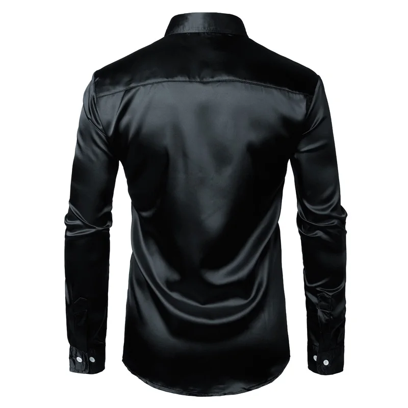 Модная формальная Мужская Однотонная рубашка с длинным рукавом для свадьбы