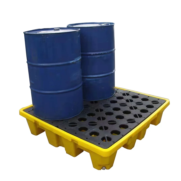 Heavy Duty Anti Spill Pallet 2 Drum 4Drum Anti Spill Ibc For Chemical Industrial Use Spill Containment Oil Pallet