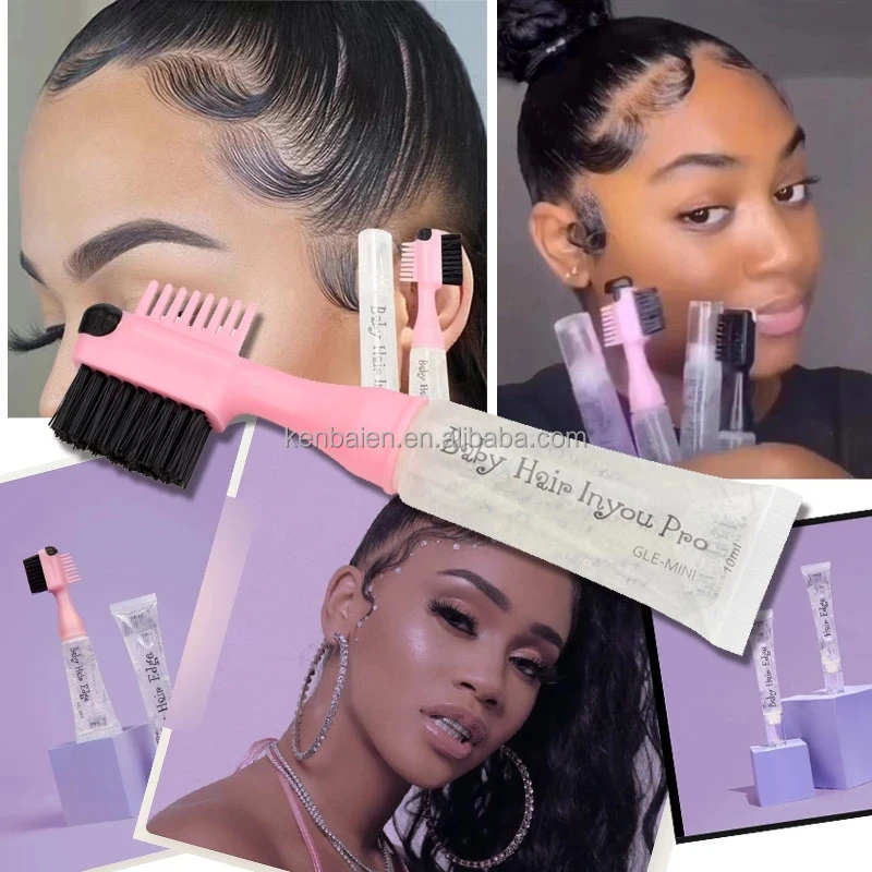 Strong Hold Waterproof 3 And 1 Baby Hair Edge Pro Brush Wholesale Custom Baby Hair Double Sided Edge Control Brush Gel