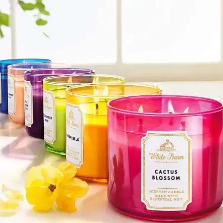 Factory spot direct sales large diameter transparent glass scented candle jar with lid customization