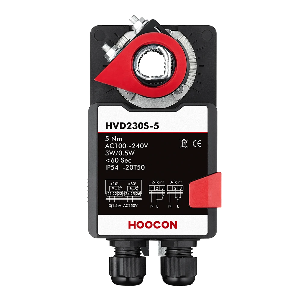 5Nm Damper Actuators Running Time 60s AC100-240V General Damper Actuators