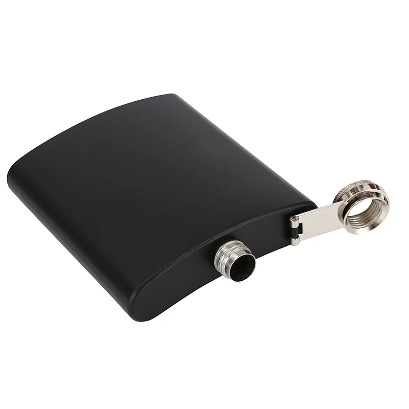 8 унций матовая черная цветная плоская фляжка для ликера в подарочной коробке EVA