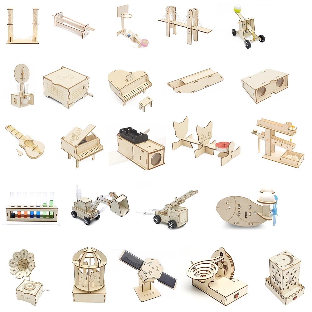 Wooden Art Gift Toys DIY Assembly 3D Wooden Puzzle Kit eco Friendly Unique Educational Toy Kit