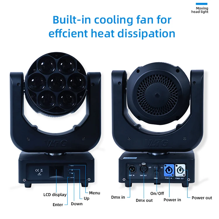 Concert Stage Dmx Rdm Movinghead 7x40 7x40w Rgbw Zoom Bee Eye Led Wash Moving Head Lights