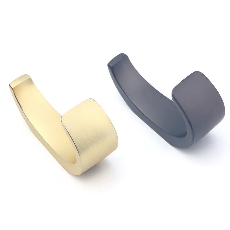 Modern Zinc alloy metal towel coat hook back wall hanging black gold bathroom coat hook