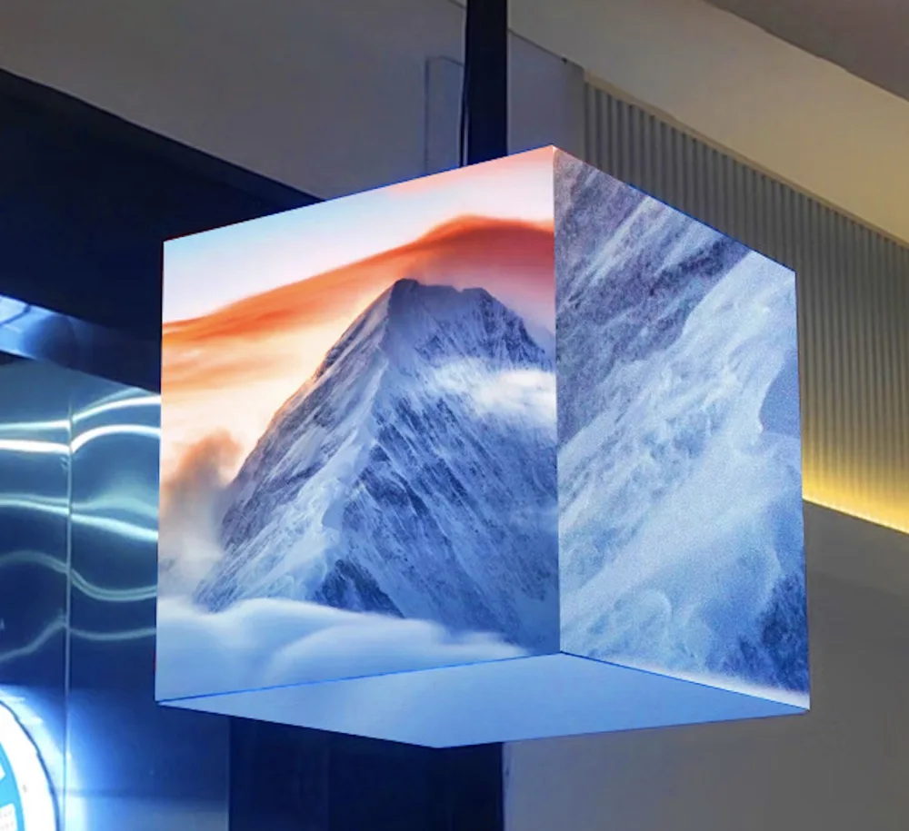 Creative Indoor P2.5 LED Display 4-sided & 5-sided LED Magic Cube Screen for Advertising