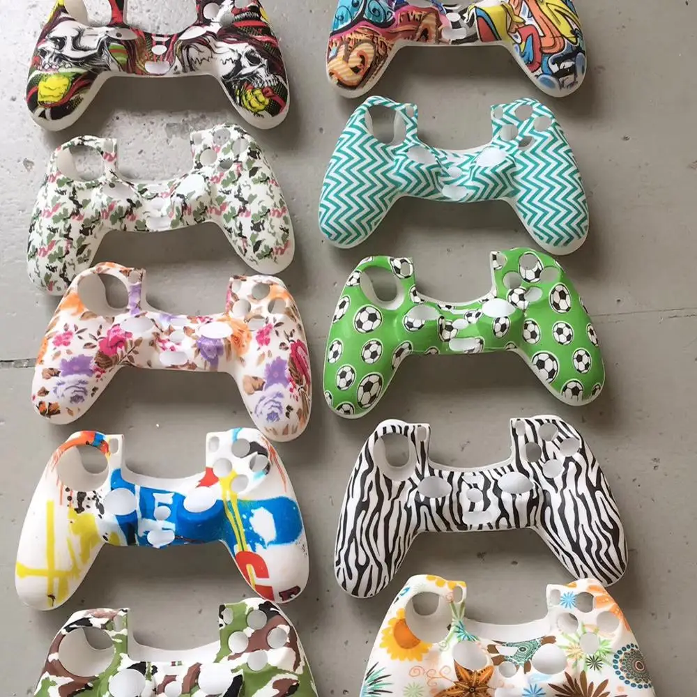 Wholesale Anti-slip Silicone Case Durable Camouflage Color Rubber Gamepad Joystick Cover For PS4