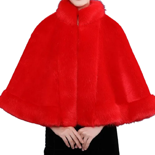 
Jtfur Winter long-sleeved warm fur coat jacket wedding dress accessories bridal shawl 