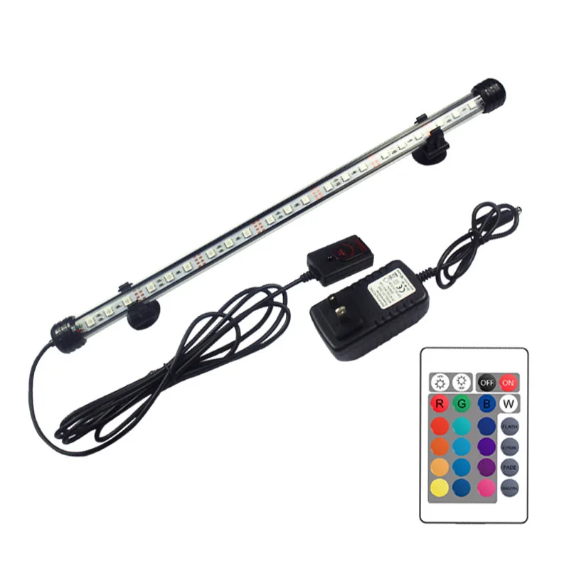 19-49CM 5050 RGB LED Aquarium Light Fish Tank Submersible Light Aquatic Air Bubble Oxygenation Lamp EU US Plug Fish Tank Light