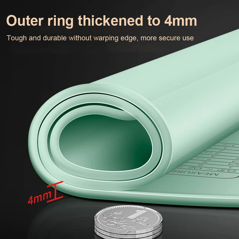 Food Grade Silicone Dough Rolling Kneading Mat Extra Large Non-stick Silicone Baking Mat With High Edge