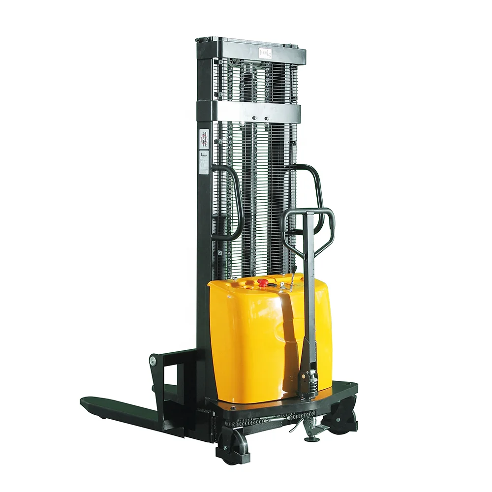 Hot sale Manufacturer 1000kg 1.5T 2T  3m Portable Self Load Forklift Semi Electric Stacker