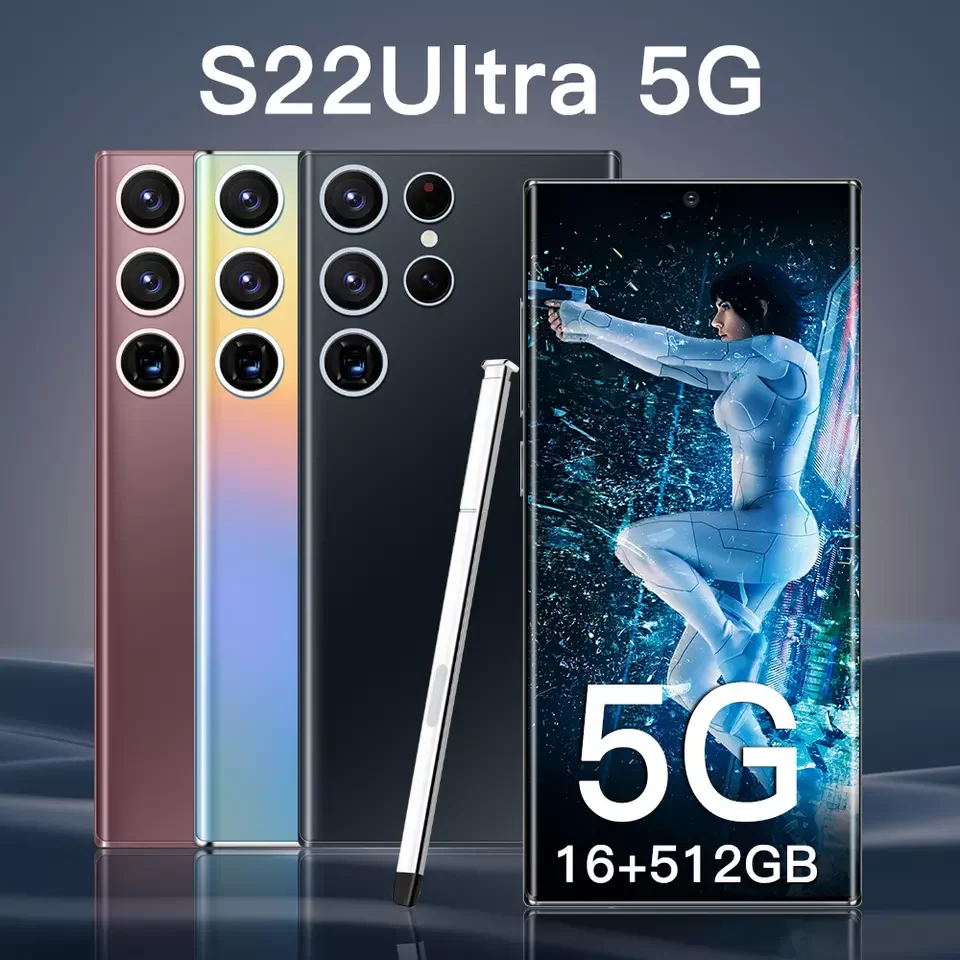 Original Smartphones S22 Ultra 16GB+512GB phone13 10-Core 5G LET Cellphones unlocked Dual SIM Long lasting battery phone