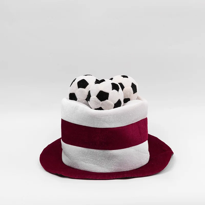 Free Shipping 2022 Qatar World Cup football fan velvet hat flag fan party hat cheer props carnival hat
