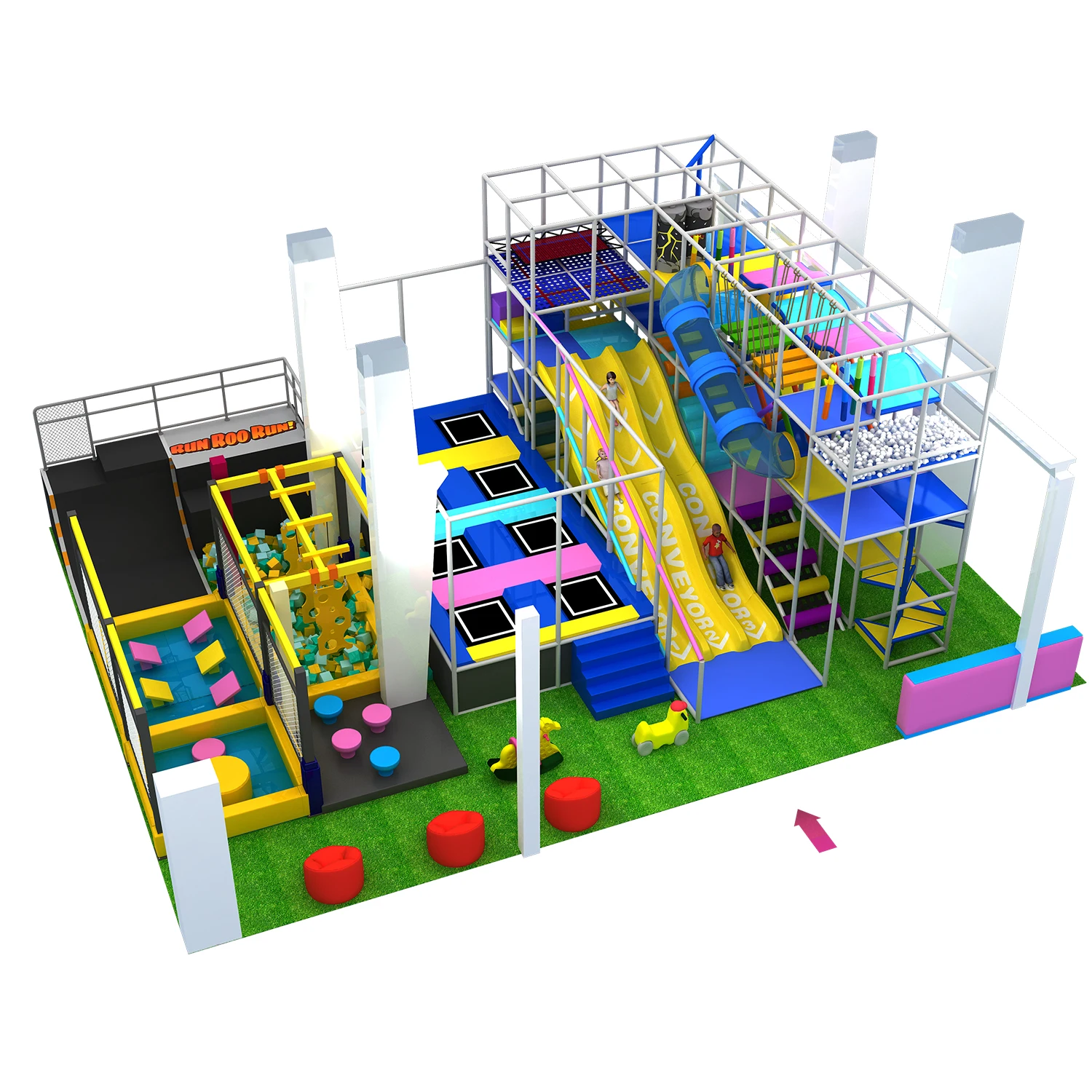 Children Amusement equipment indoor playground maze inside playgrounds for kids play house indoor