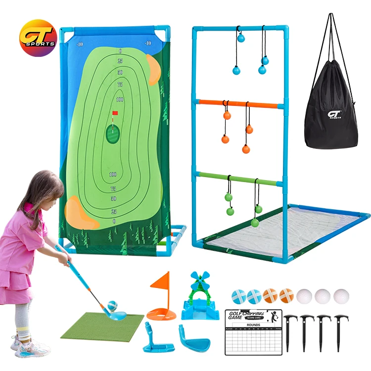 2 In 1 Kids Sticky Golf Game Set And Ladder Ball Game Versatile Outdoor Golf & Ladder Toy Set for Kids