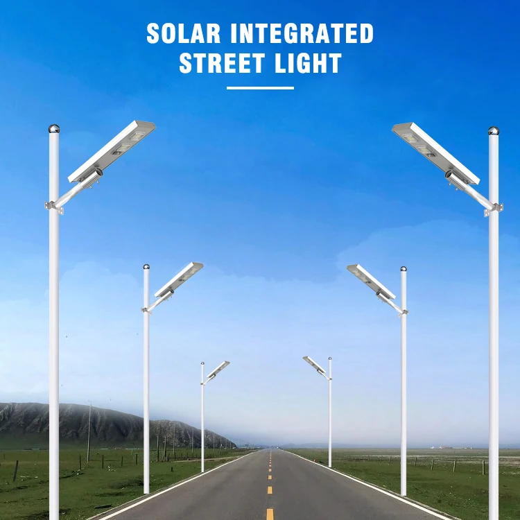 100W 200W Battery Power Panel Lights System Outdoor Dimmable Integrated Led Solar Street Light