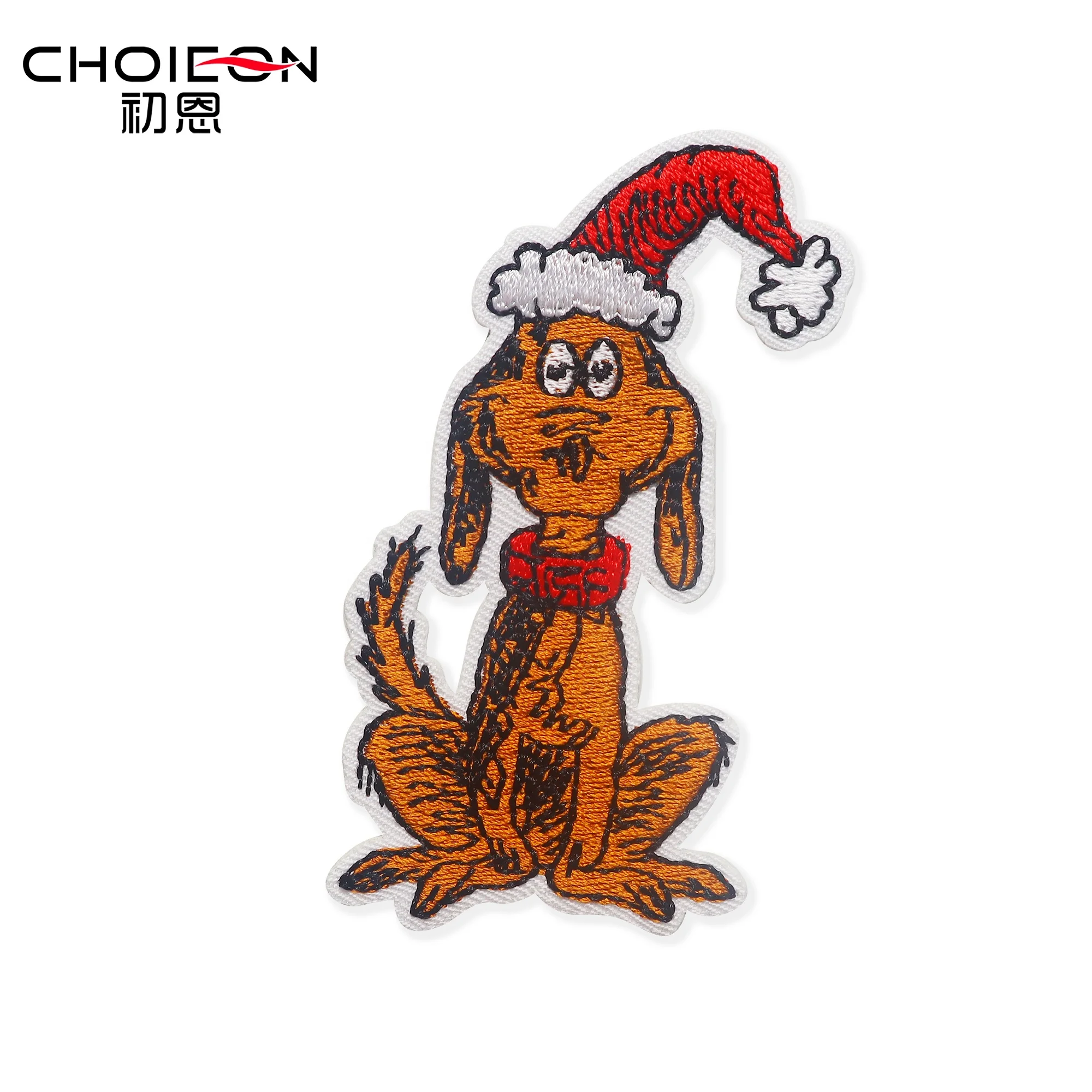 New Gold Glitter Grinchs Christmas Embroidery Patch Custom Christmas Santa Claus Hat Letter Patches