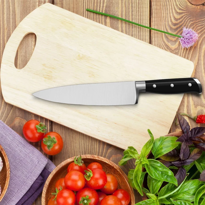 Kitchen Chef Knife 8 Inches Cooking Knife Kitchen Knife with Sheath Carbon Stainless Steel Kitchen Cutting Foods Black 1000pcs