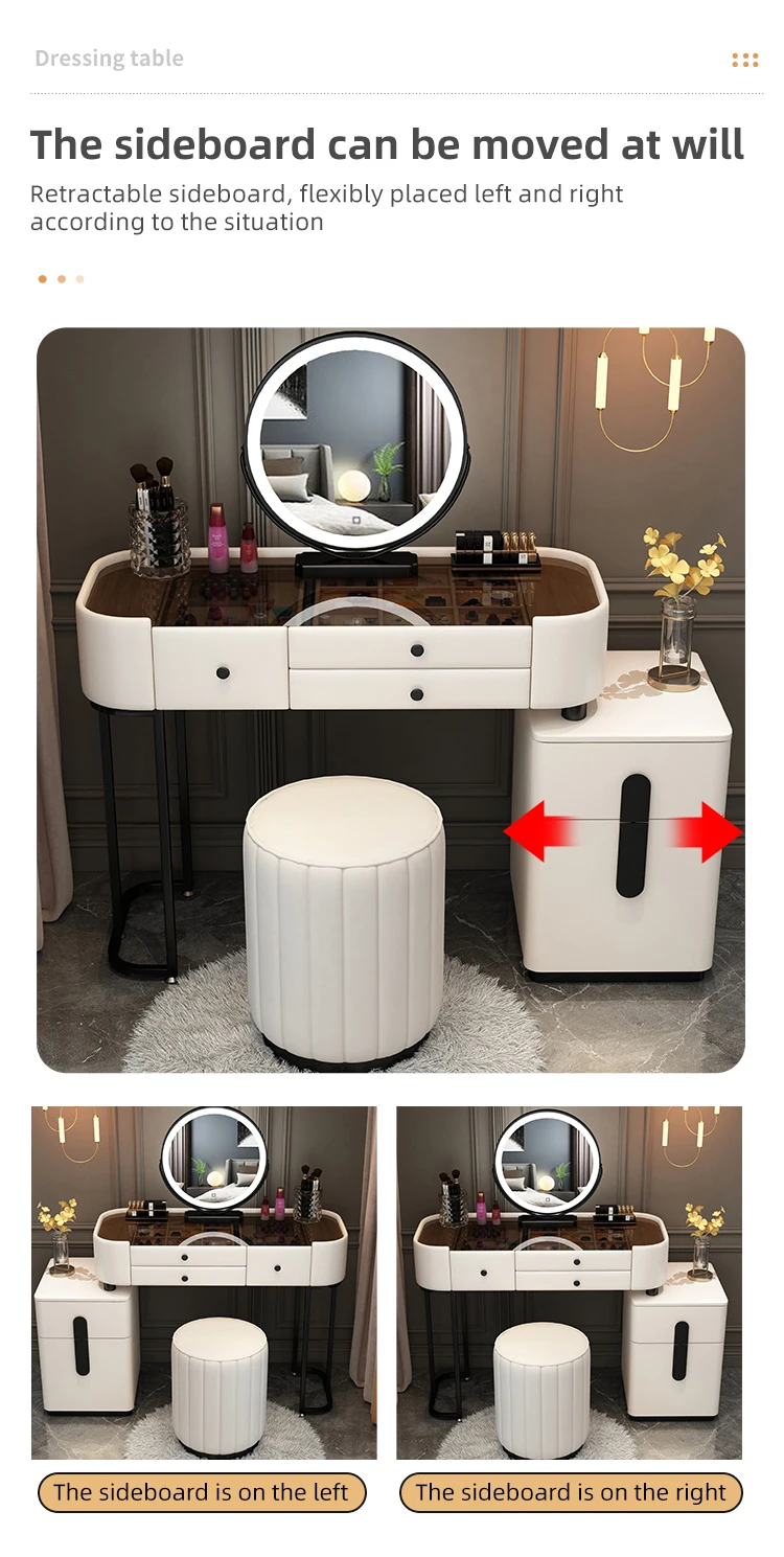 Beauty Store LED light luxury Nordic Bedroom Makeup Table Modern Simple Multi-functional Princess Dressing Vanity Table