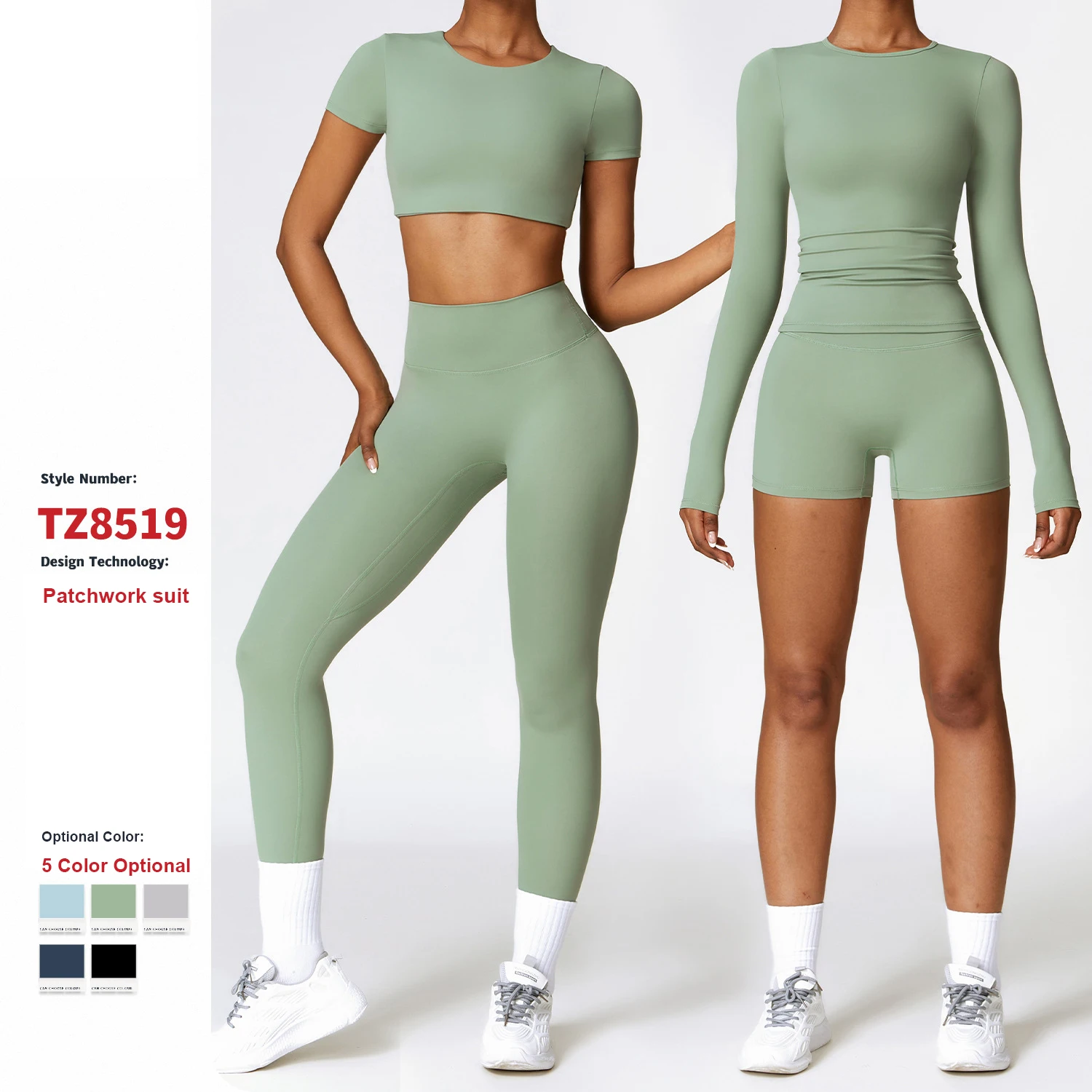 Custom Wholesale Solid Color Slim Yoga Short Sleeve Breathable Gym Wear Workout Fitness Running Quick Dry Women Sports yoga set