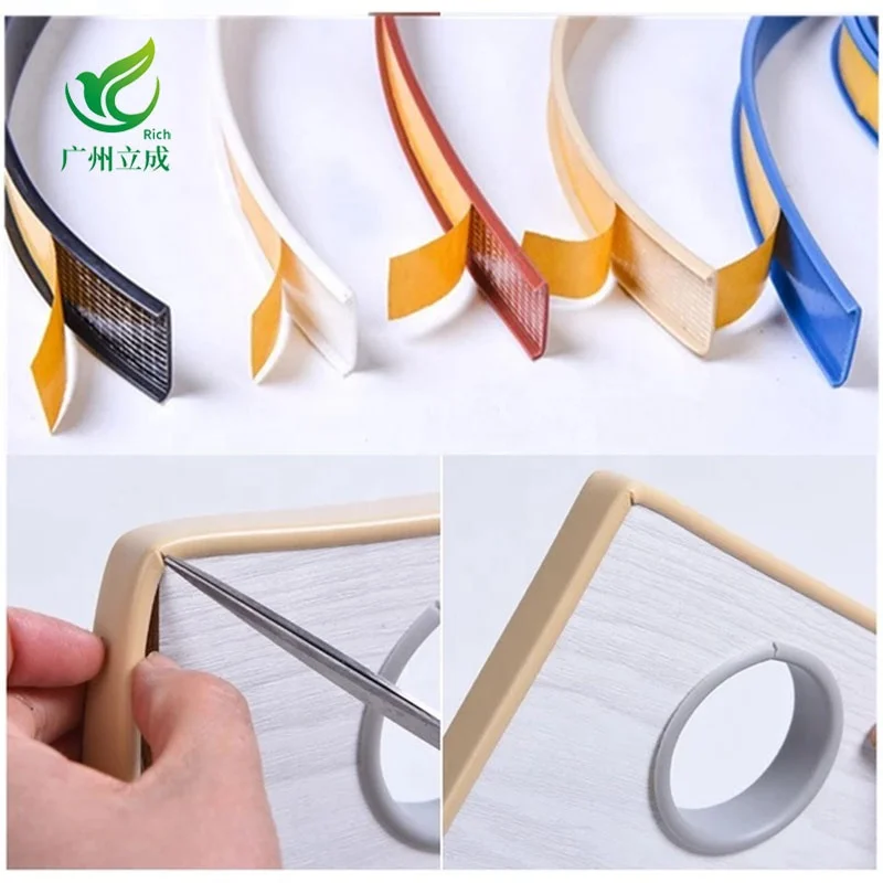 LC2802 Custom TPE PVC Silicone Furniture Protector Strip Waterproof Plastic Edge Seal Strip  Edge Seal Strip For Furniture