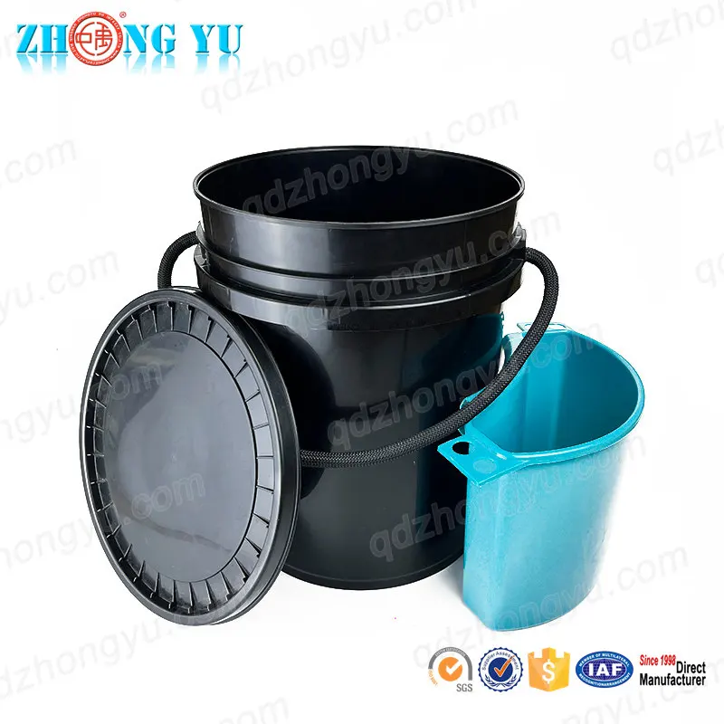 Custom Logo Outdoor Camping 5-Gallon PP Plastic Live Bait Fishing Lure Marine Bucket with Rope Handle round Folding Bucket