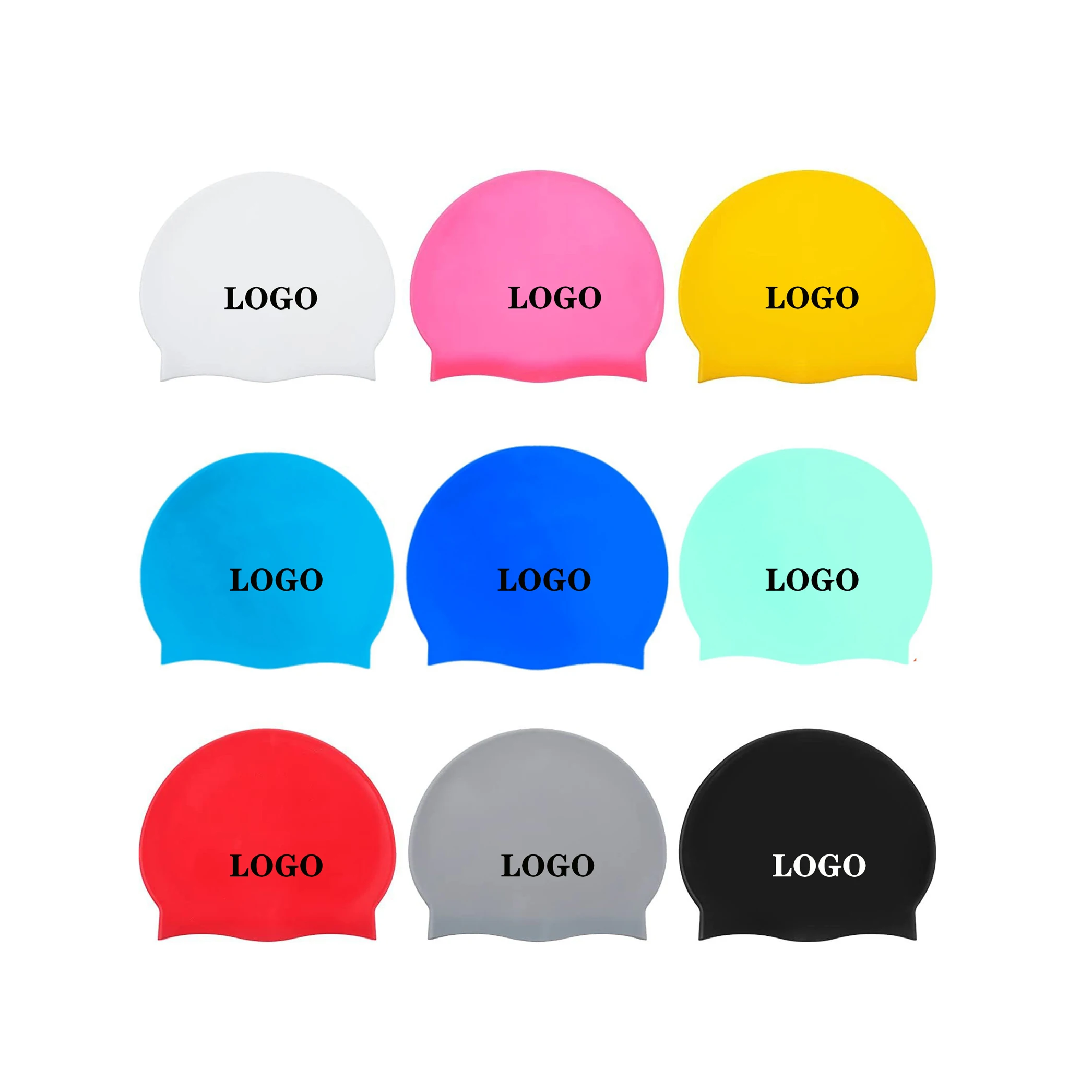Силиконовая шапка для плавания с логотипом на заказ взрослых и детей Прочная гибкая латексная Водонепроницаемая 3D защитой