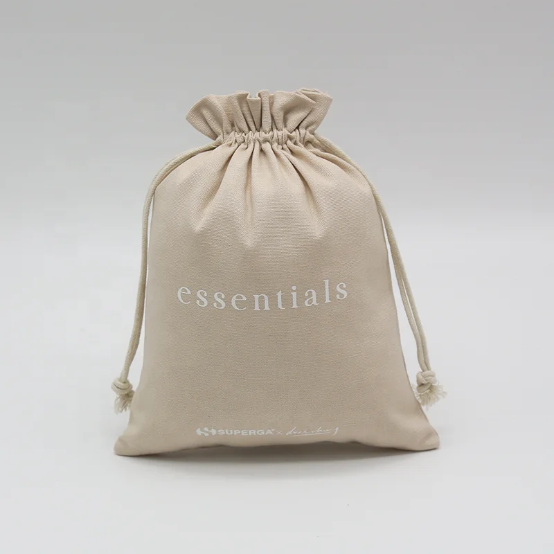 Canvas Bag Custom Logo Eco Friendly Plain Promote Drawstring For Packaging