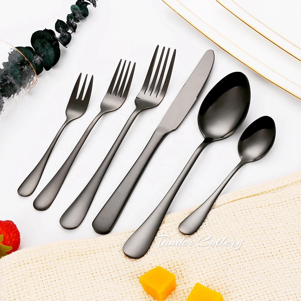 Wedding 5pcs Mirror Stainless Steel Silver and Gold Cutlery Set Golden Flatware Besteck Set Metal