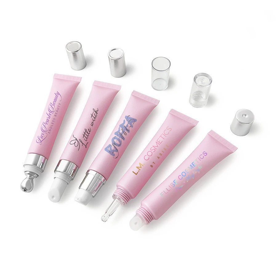 Cosmetic hose pink 20ml plastic air tube lip gloss tube lip balm eye cream lotion cream essential oil packaging extrusion tube