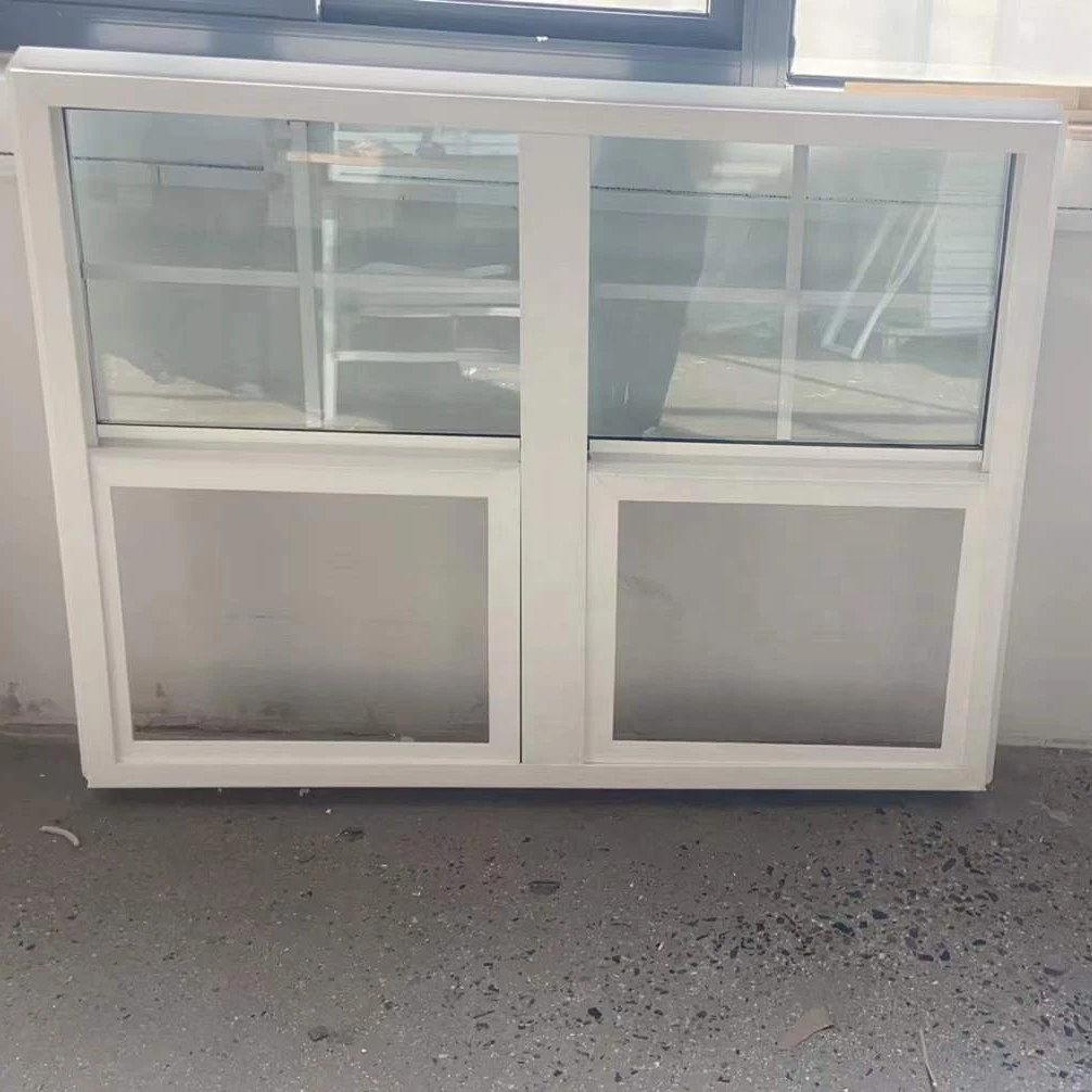 American style PVC double hung window vertical sliding UPVC window china factory price high quality soundproof